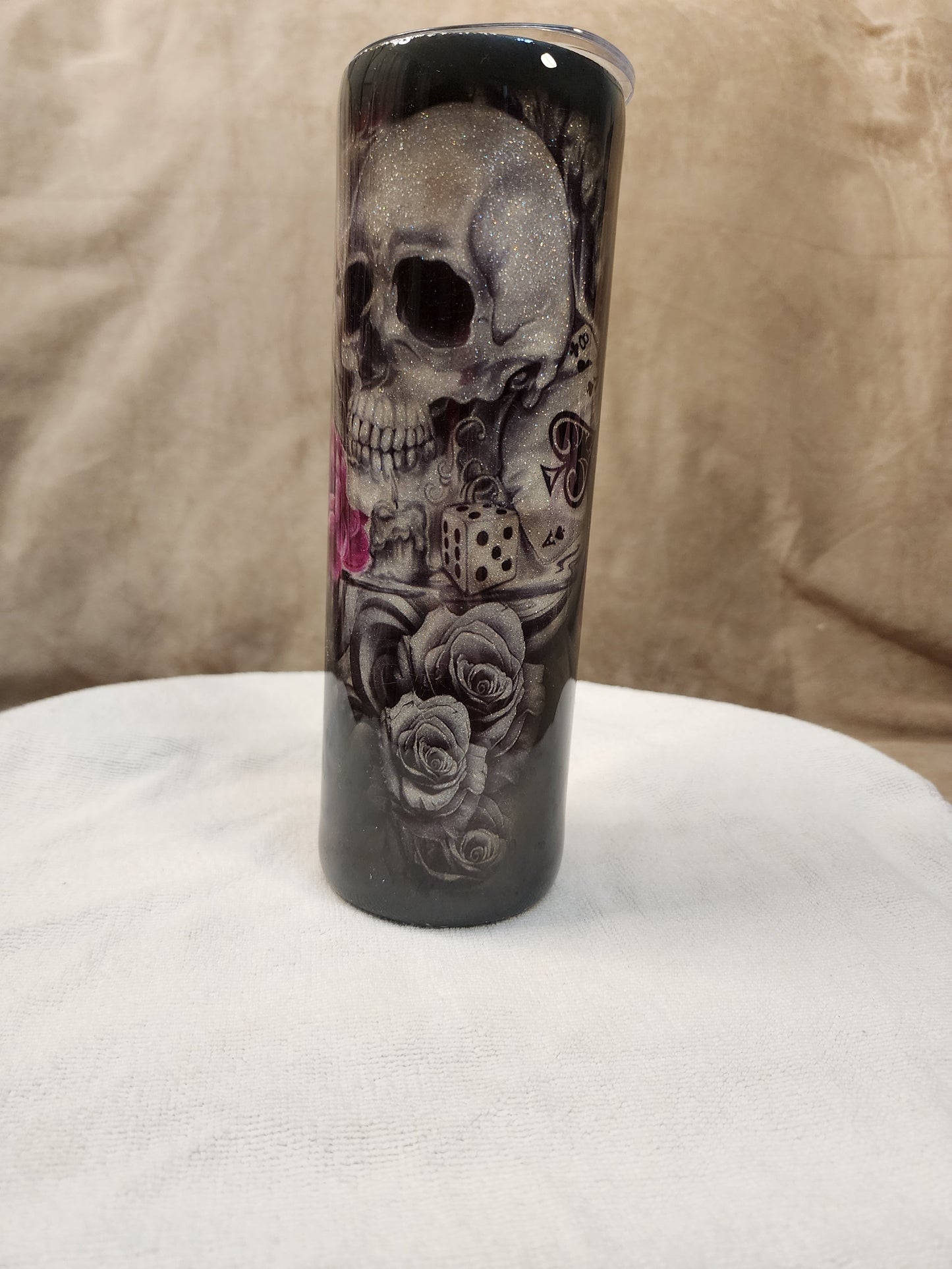 Angel and skull tattoo tumbler