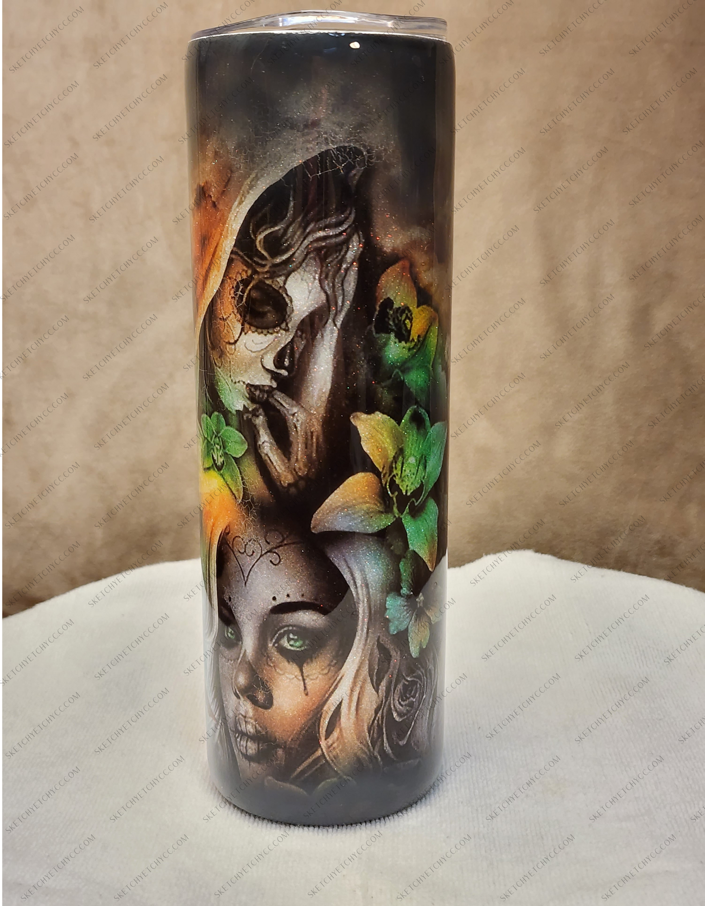Tattoo airbrushed tumbler