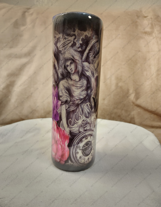 Angel and skull tattoo tumbler